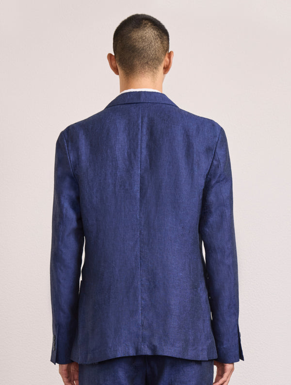 Frescobol Carioca PAULO LINEN BLAZER Navy-Blue