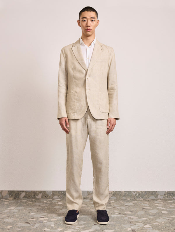 Frescobol Carioca PAULO LINEN BLAZER Sand