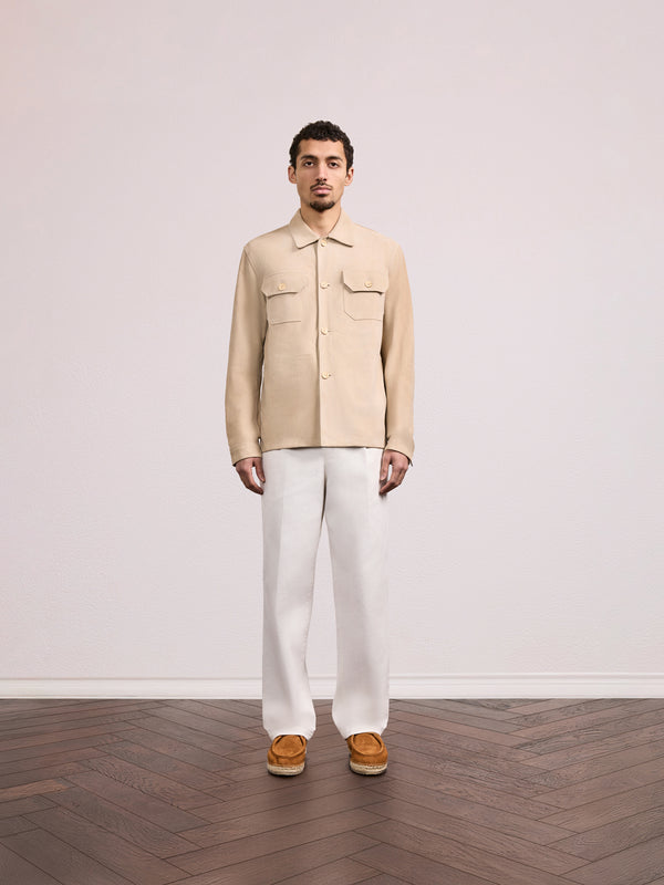 Frescobol Carioca RAVI SUEDE OVERSHIRT Beige