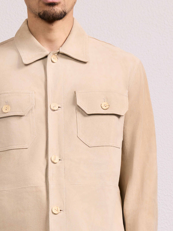 Frescobol Carioca RAVI SUEDE OVERSHIRT Beige