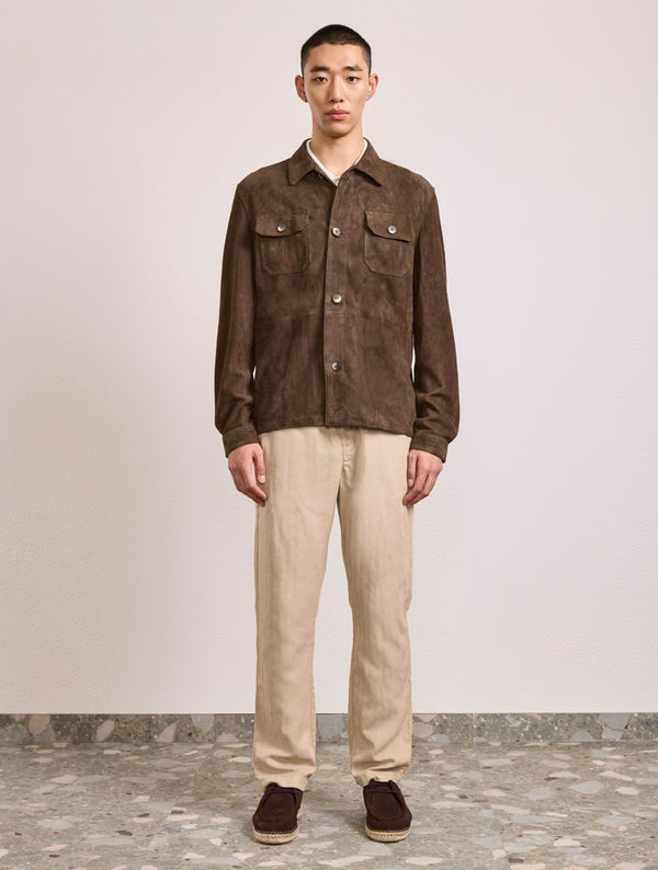Frescobol Carioca RAVI SUEDE OVERSHIRT Brown