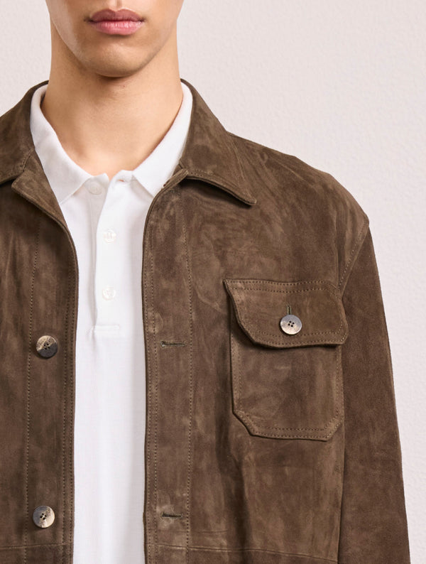 Frescobol Carioca RAVI SUEDE OVERSHIRT Brown