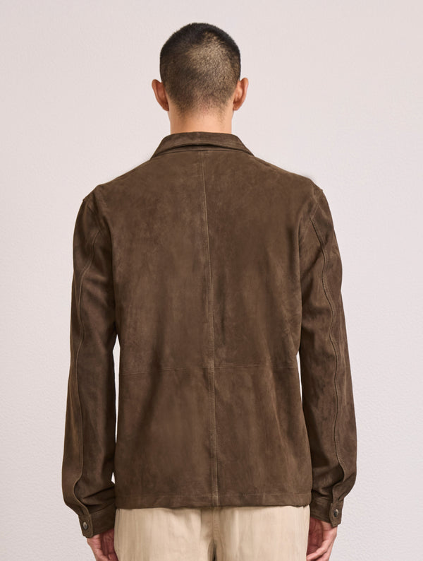 Frescobol Carioca RAVI SUEDE OVERSHIRT Brown