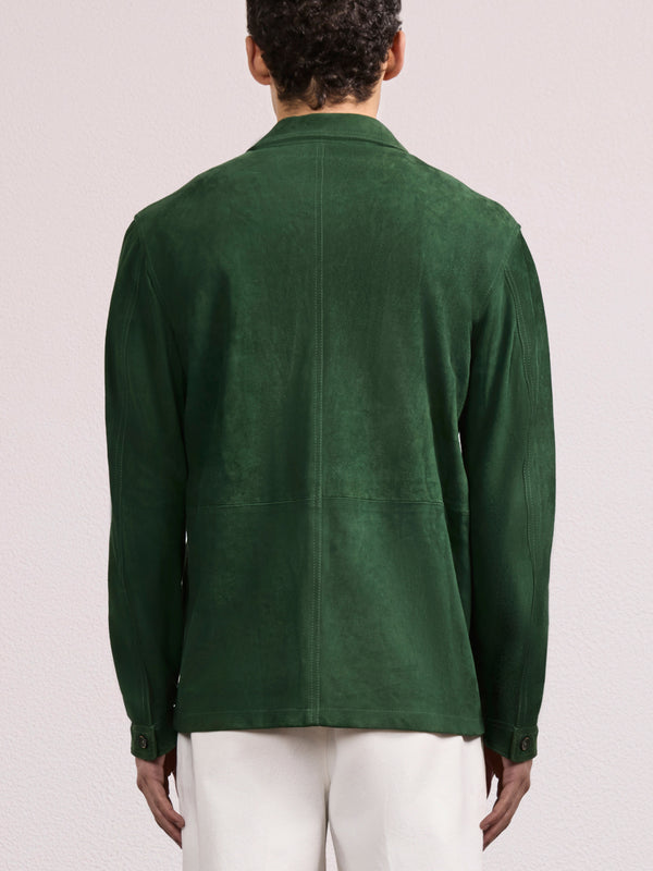 Frescobol Carioca RAVI SUEDE OVERSHIRT Evergreen
