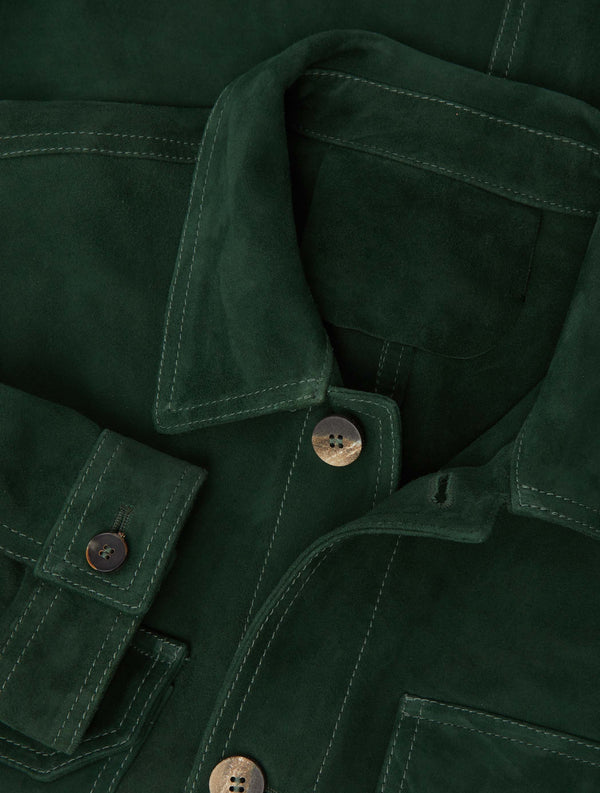 frescobol carioca RAVI SUEDE OVERSHIRT Evergreen