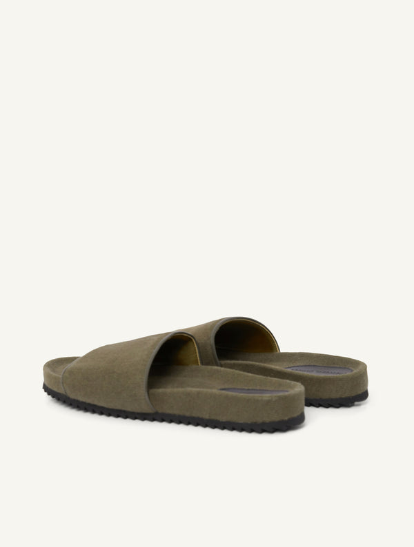 Frescobol Carioca RENATO LINEN SLIDERS Dark Olive