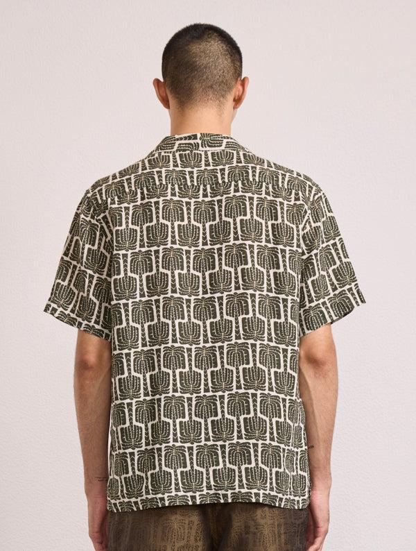Frescobol Carioca ROBERTO LINEN SHIRT Dark Olive