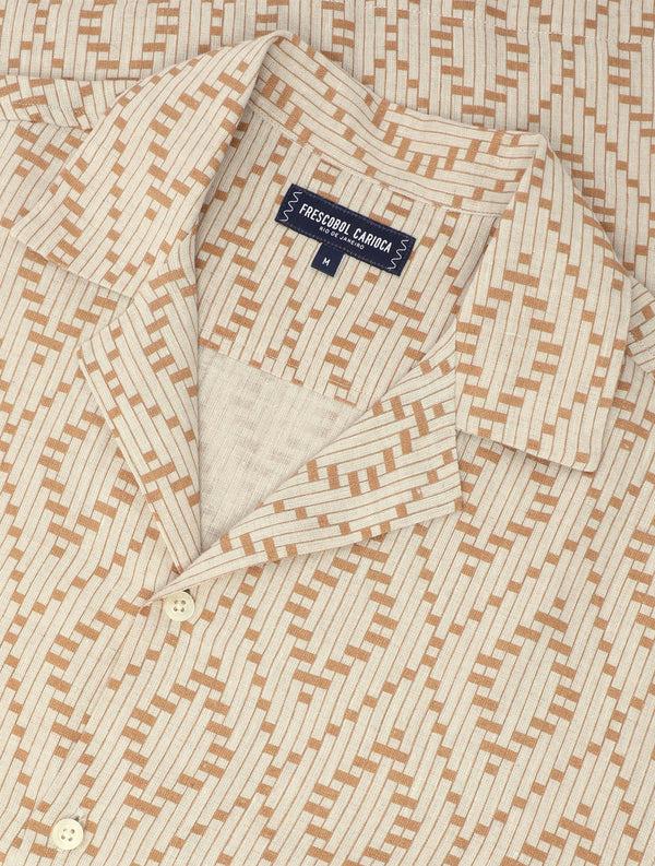 frescobol carioca ROBERTO LINEN SHIRT Ecru & Beige