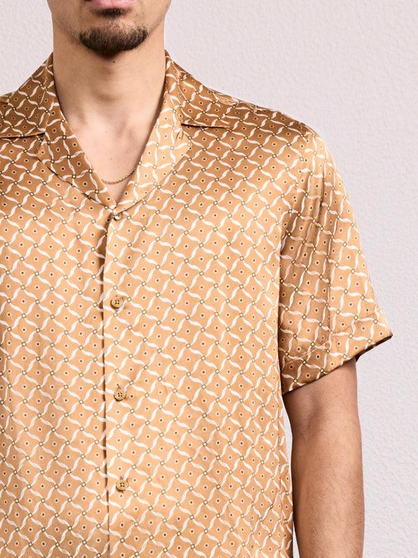 Frescobol Carioca ROBERTO SILK SHIRT Almond & Ivory