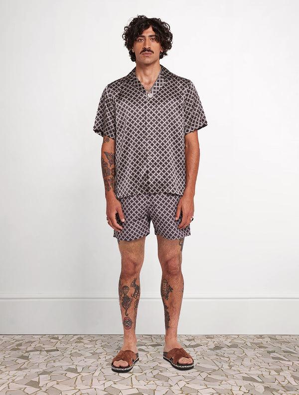 Frescobol Carioca ROBERTO SILK SHIRT Brown & Truffle