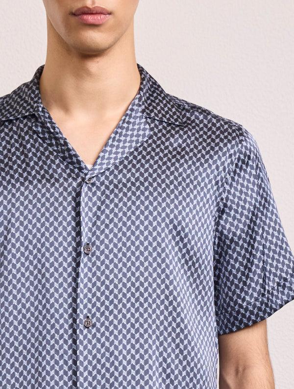 Frescobol Carioca ROBERTO SILK SHIRT Charcoal Blue