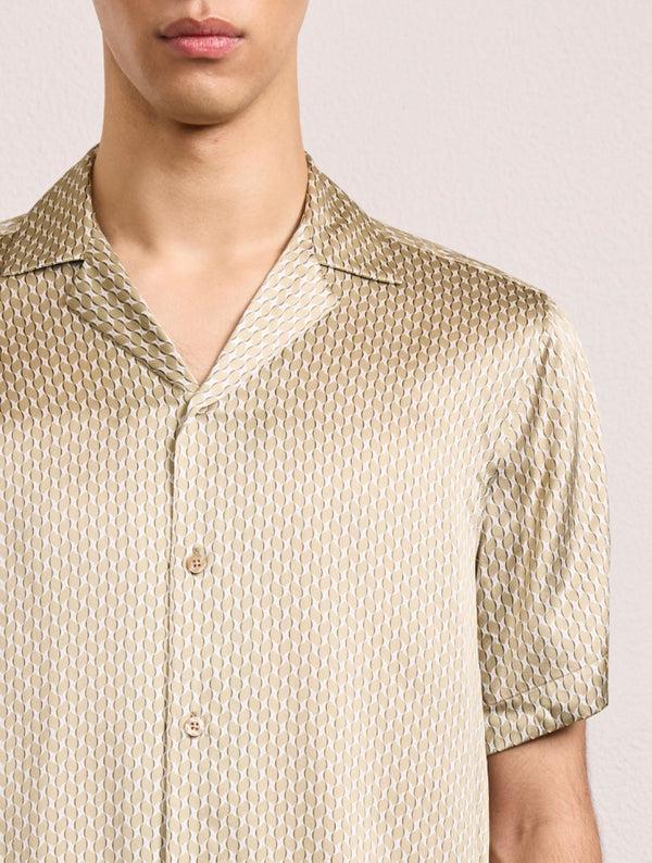 Frescobol Carioca ROBERTO SILK SHIRT Dried Moss