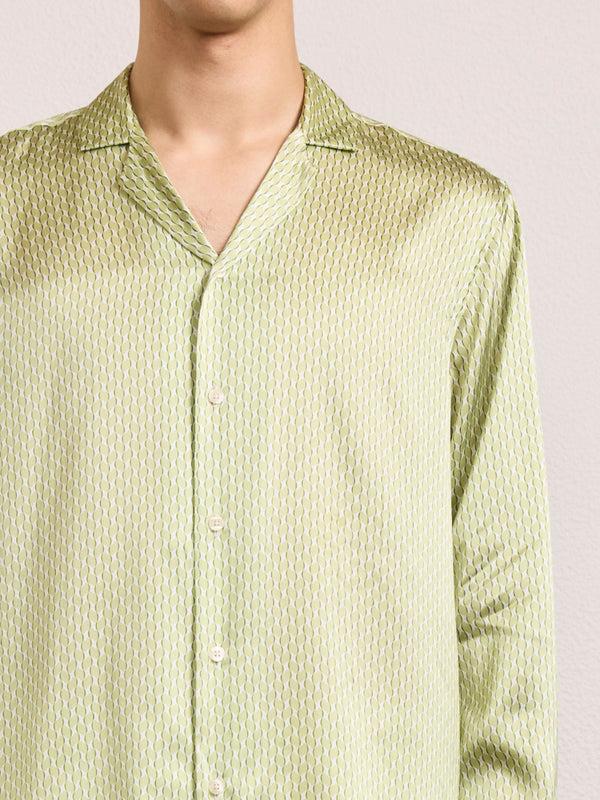 Frescobol Carioca SAFRA SILK SHIRT Pistachio