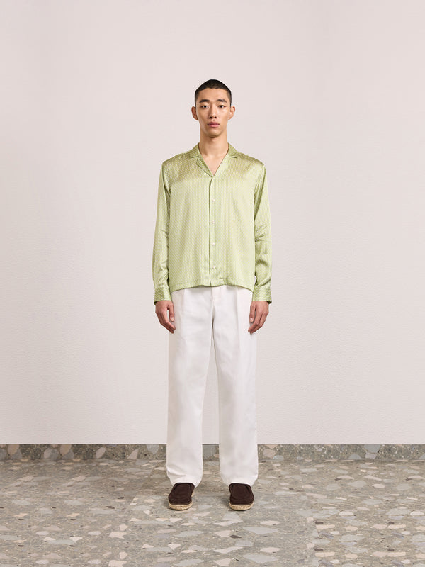 Frescobol Carioca SAFRA SILK SHIRT Pistachio