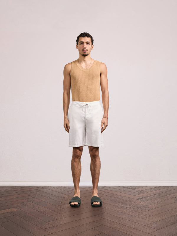 Frescobol Carioca SERGIO LINEN-BLEND SHORTS Ivory