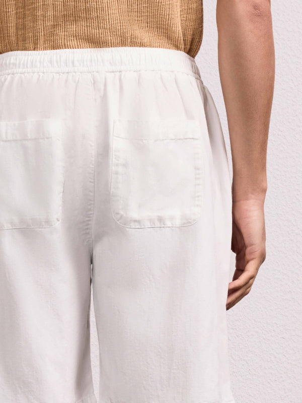 Frescobol Carioca SERGIO LINEN-BLEND SHORTS Ivory
