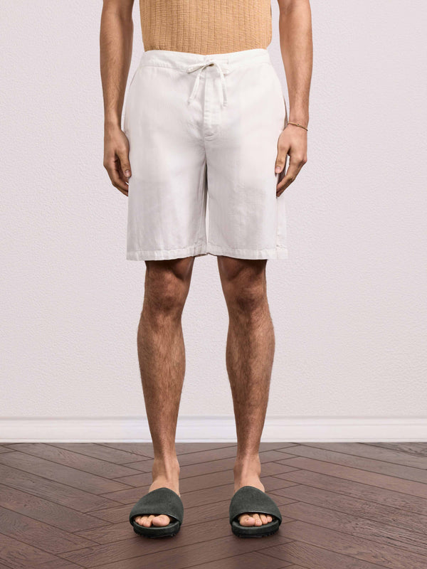 Frescobol Carioca SERGIO LINEN-BLEND SHORTS Ivory