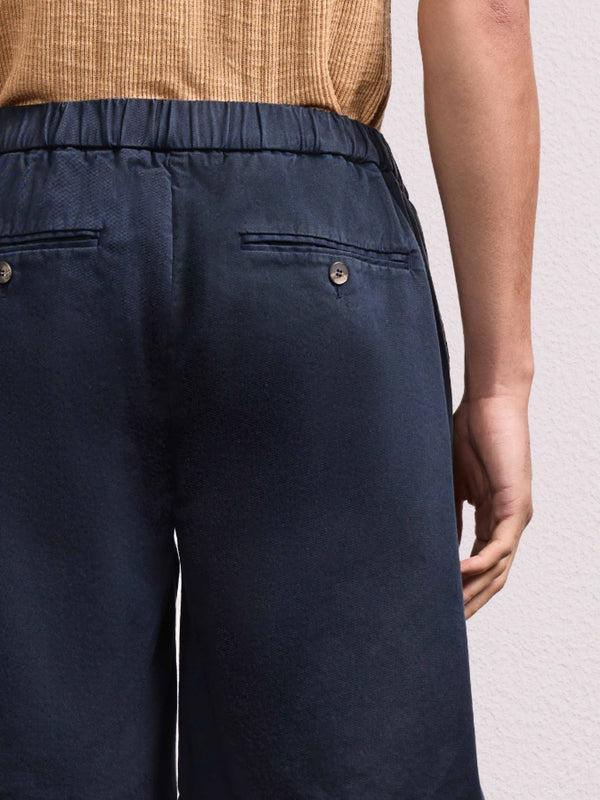 Frescobol Carioca SERGIO LINEN-BLEND SHORTS Navy