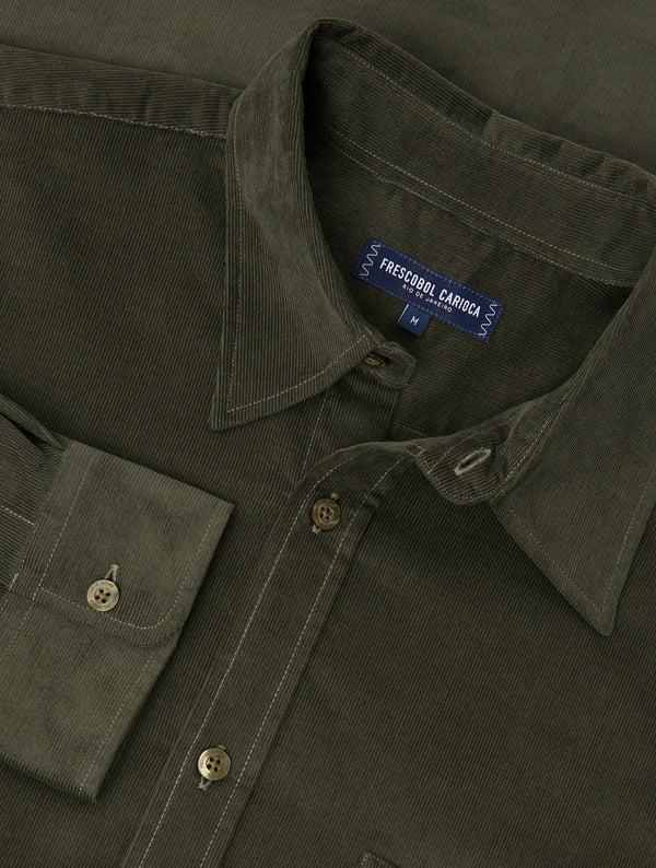 frescobol carioca TELLES CORDUROY SHIRT Dark Olive