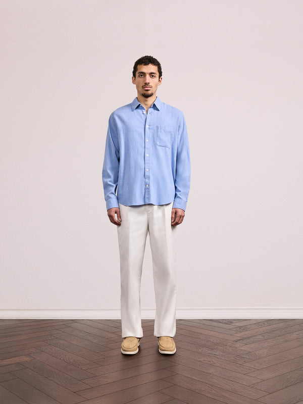 Frescobol Carioca TELLES COTTON SHIRT Light Blue