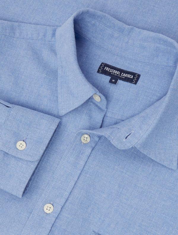 frescobol carioca TELLES COTTON SHIRT Light Blue