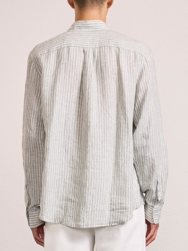 Frescobol Carioca TELLES LINEN SHIRT Dark Olive