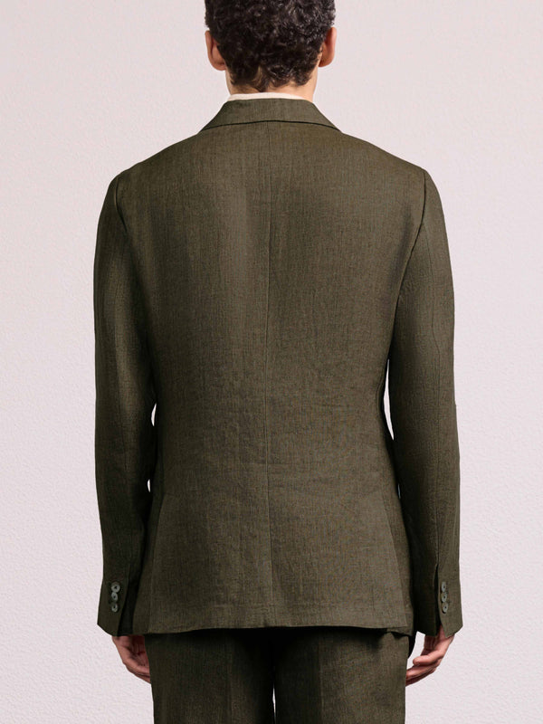 Frescobol Carioca ZANINI LINEN BLAZER Forest Green