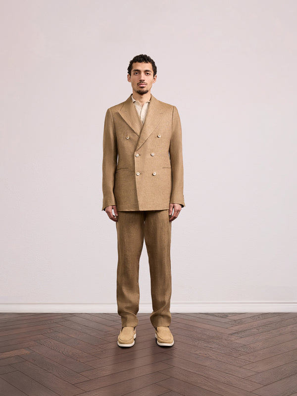 Frescobol Carioca ZANINI LINEN BLAZER Light Brown