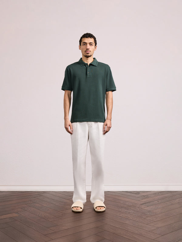 Frescobol Carioca HORACIO COTTON WAFFLE POLO Evergreen