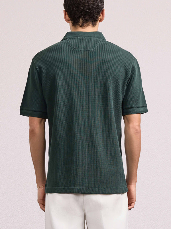 Frescobol Carioca HORACIO COTTON WAFFLE POLO Evergreen