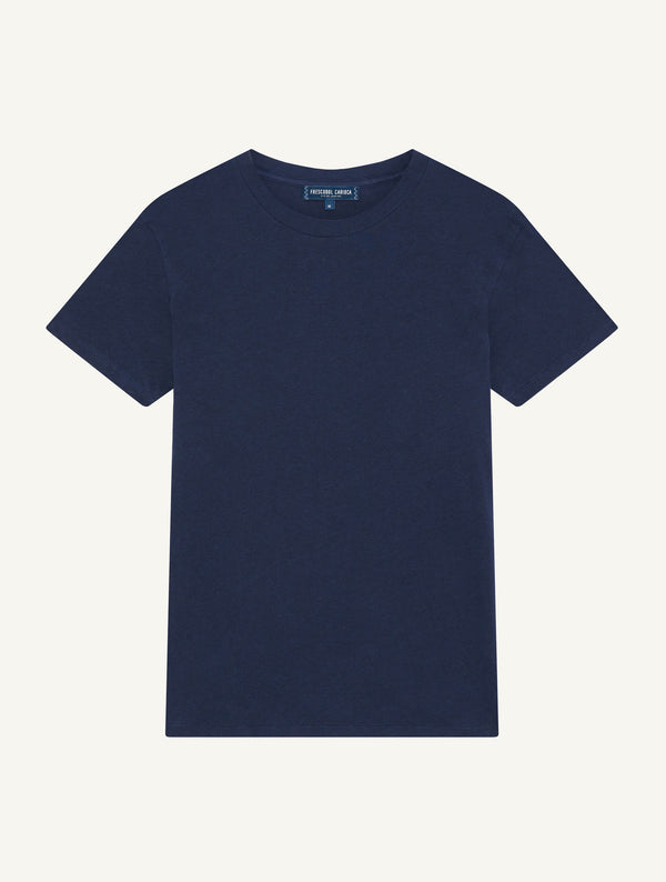 Frescobol Carioca LUCIO LINEN-COTTON T-SHIRT Midnight-Blue