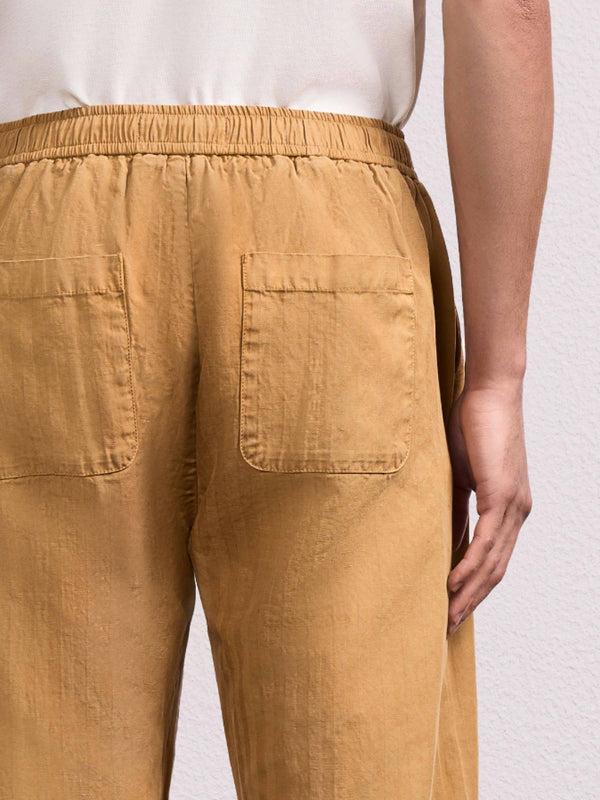 Frescobol Carioca MENDES LINEN-BLEND TROUSERS Stone Beige