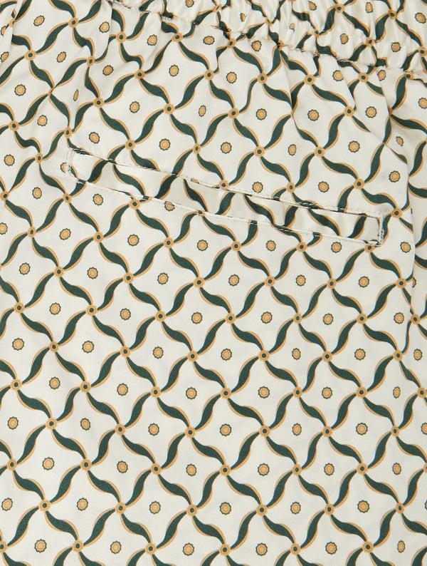 frescobol carioca PALMA SILK SHORTS Ivory & Evergreen