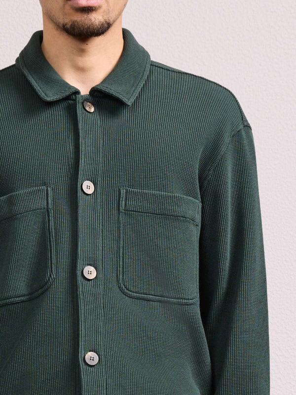 Frescobol Carioca PEDRO COTTON WAFFLE OVERSHIRT Evergreen
