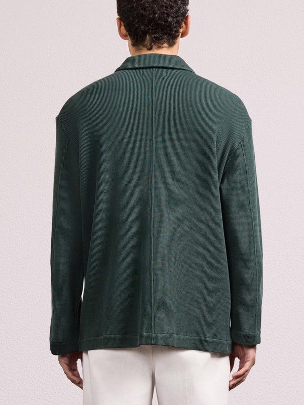 Frescobol Carioca PEDRO COTTON WAFFLE OVERSHIRT Evergreen