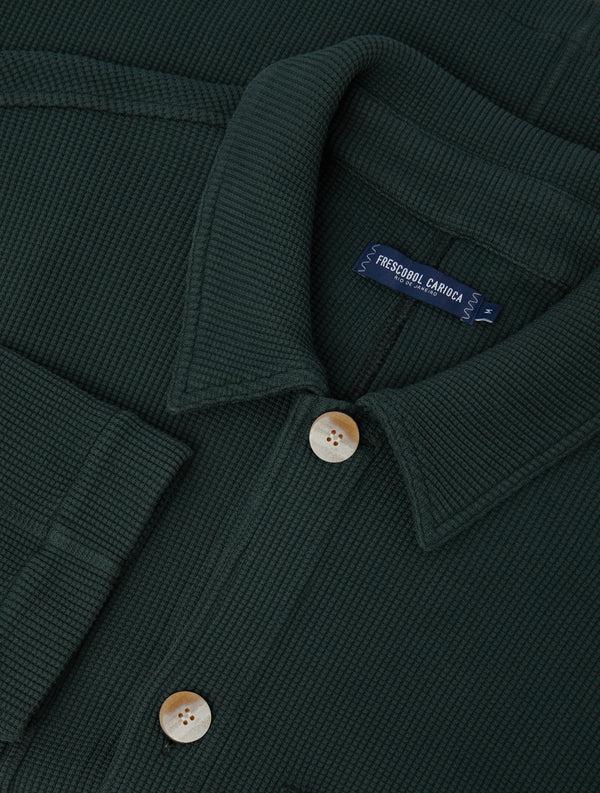 frescobol carioca PEDRO COTTON WAFFLE OVERSHIRT Evergreen