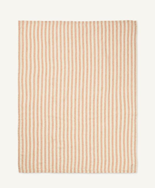 frescobol carioca REGULAR-STRIPE LINEN BEACH TOWEL Terracotta & Off White