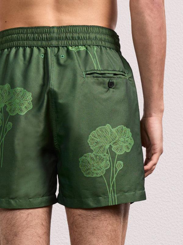 Frescobol Carioca RIO SPORT FLORAL JACQUARD SWIM Dark Parakeet Green