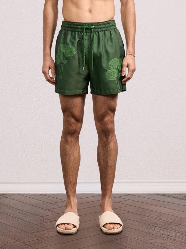 Frescobol Carioca RIO SPORT FLORAL JACQUARD SWIM Dark Parakeet Green