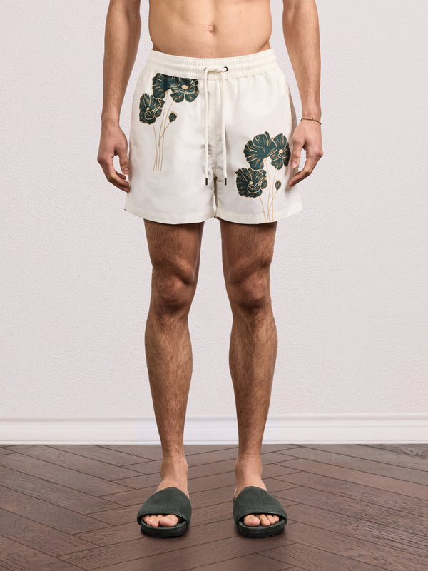 Frescobol Carioca RIO SPORT FLORAL SWIM Ivory & Evergreen