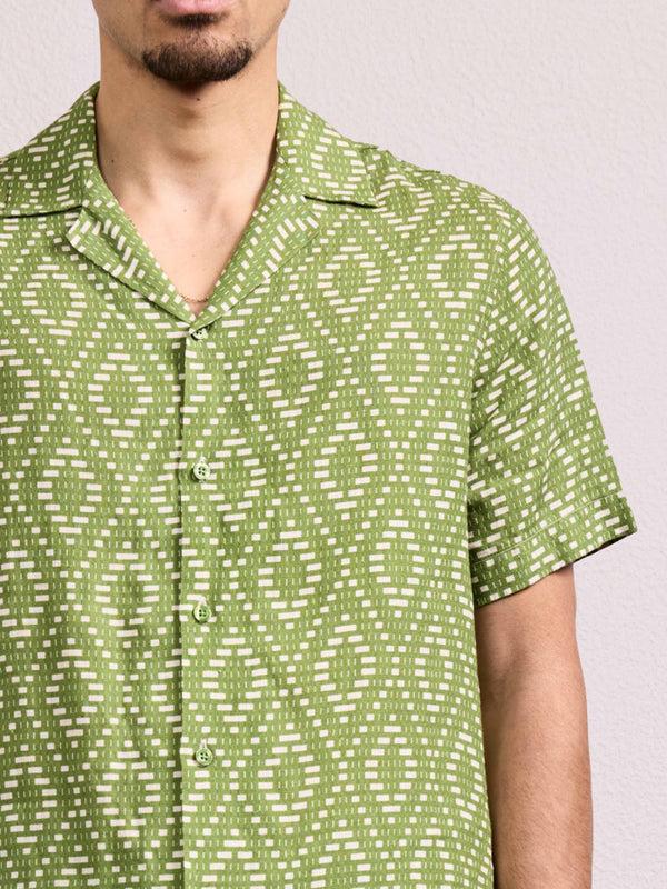 Frescobol Carioca ROBERTO LINEN SHIRT Parakeet Green