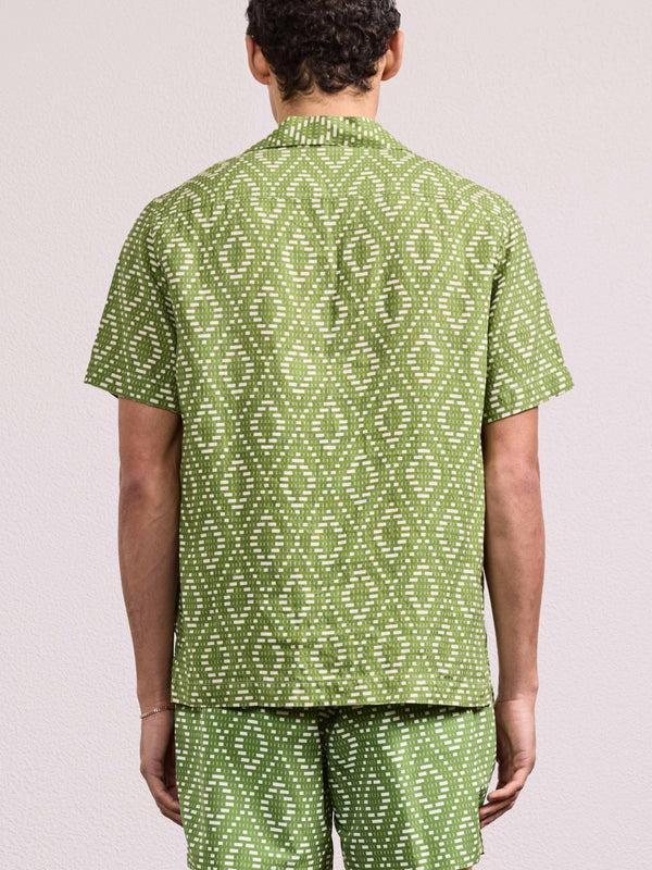 Frescobol Carioca ROBERTO LINEN SHIRT Parakeet Green
