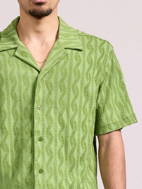 Frescobol Carioca ROBERTO TERRY COTTON SHIRT Parakeet Green