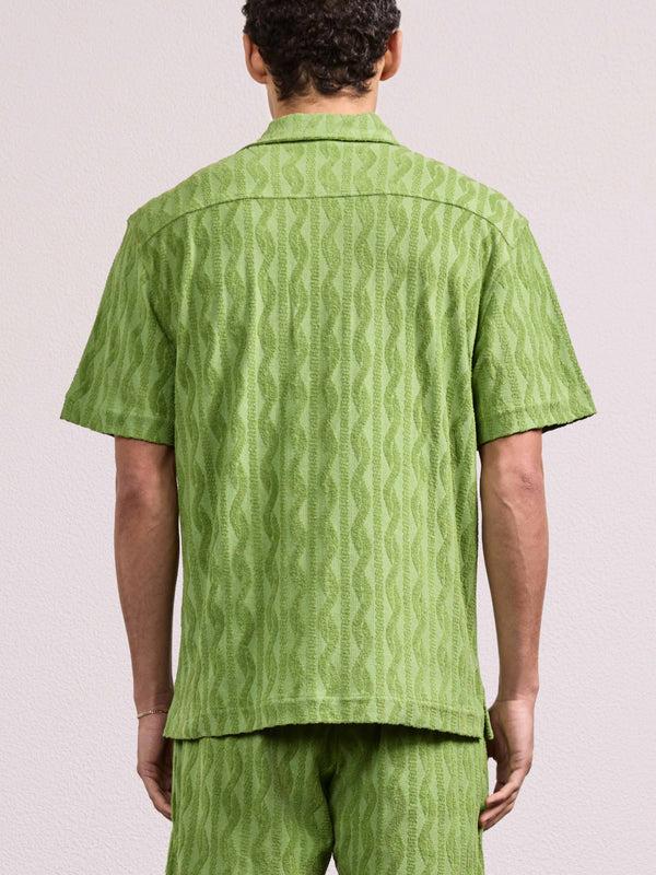 Frescobol Carioca ROBERTO TERRY COTTON SHIRT Parakeet Green
