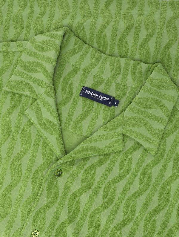 frescobol carioca ROBERTO TERRY COTTON SHIRT Parakeet Green