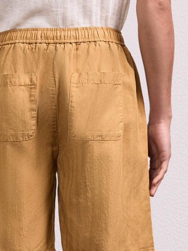 Frescobol Carioca SERGIO LINEN-BLEND SHORTS Stone Beige