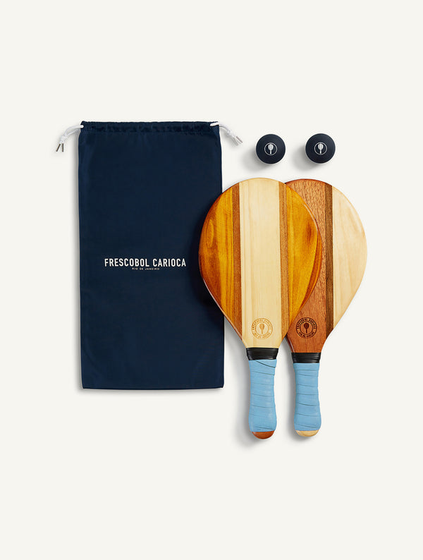 Frescobol Carioca TRANCOSO BEACH BAT SET Pastel Blue
