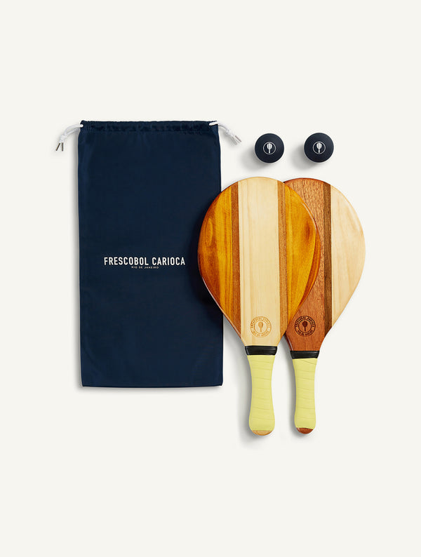 Frescobol Carioca TRANCOSO BEACH BAT SET Pastel Yellow