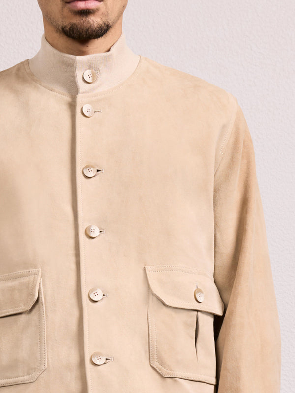 Frescobol Carioca VINCENTE SUEDE BOMBER JACKET Beige