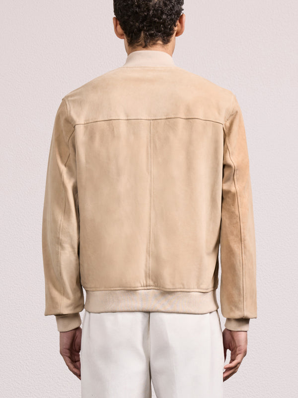 Frescobol Carioca VINCENTE SUEDE BOMBER JACKET Beige